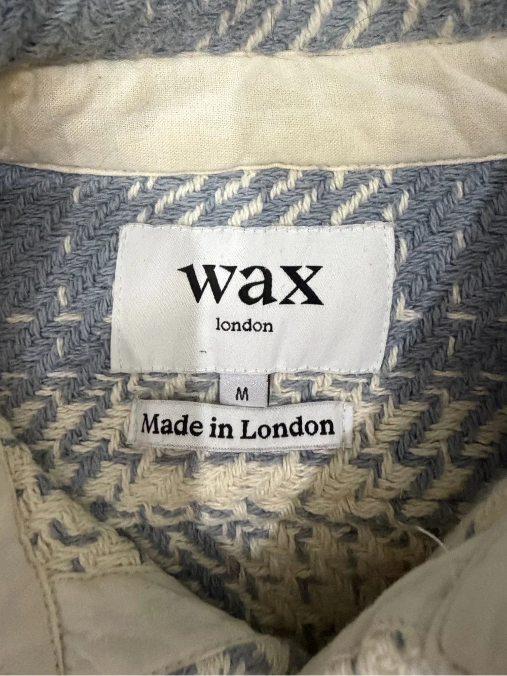 Wax London - Whiting Overshirt - Light Blue And White Plaid - Size M